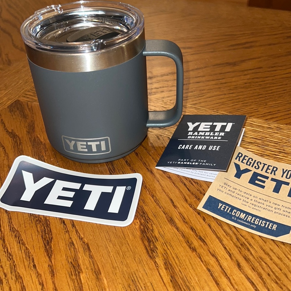 New Yeti Rambler 10oz Stainless Steel Mug Magslider Lid with CROSS imprint